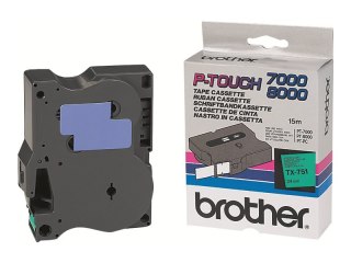 Brother - Czarny, zielony - Roll (2,4 cm) 1 rolki etykiety