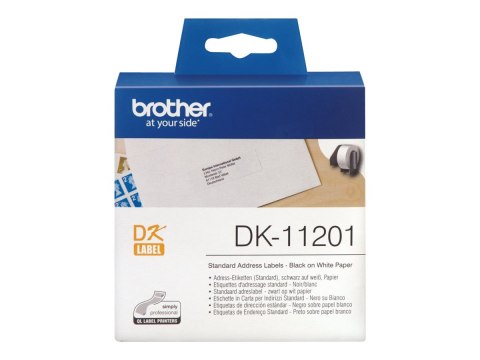 Brother DK-11201 - Czarny na białym - 29 x 90 mm 400 etykieta(-y) (1 rolki x 400 nalepki adresowe - dla Brother QL-1050, QL-500,