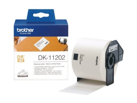 Brother DK-11202 - Czarny na białym - 62 x 100 mm 300 etykieta(-y) (1 rolki x 300 etykiety przewozowe - dla Brother QL-1050, QL-