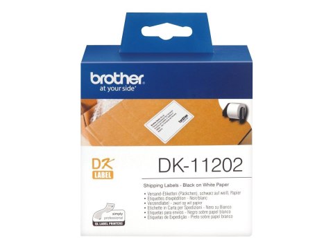Brother DK-11202 - Czarny na białym - 62 x 100 mm 300 etykieta(-y) (1 rolki x 300 etykiety przewozowe - dla Brother QL-1050, QL-