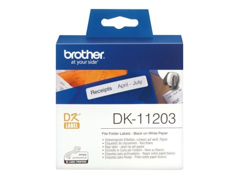 Brother DK-11203 - Czarny na białym - 17 x 87 mm 300 etykieta(-y) (1 rolki x 300 etykiety folderu plików - dla Brother QL-1050, 