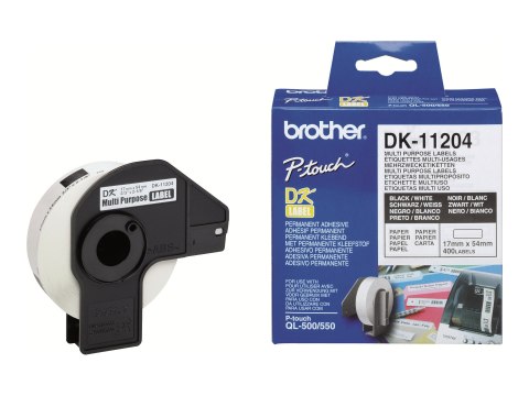 Brother DK-11204 - Czarny na białym - 17 x 54 mm 400 etykieta(-y) (1 rolki x 400 etykiety uniwersalne - dla Brother QL-1050, QL-