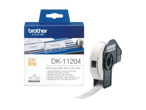 Brother DK-11204 - Czarny na białym - 17 x 54 mm 400 etykieta(-y) (1 rolki x 400 etykiety uniwersalne - dla Brother QL-1050, QL-