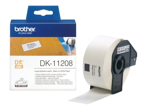 Brother DK-11208 - Czarny na białym - 400 nalepki adresowe - dla Brother QL-1050, QL-500, QL-550, QL-560, QL-570, QL-650, QL-710
