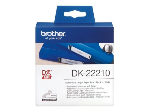 Brother DK-22210 - Czarny na białym - Roll (2,9 cm x 30,5 m) etykiety - dla Brother QL-1050, QL-500, QL-550, QL-560, QL-570, QL-
