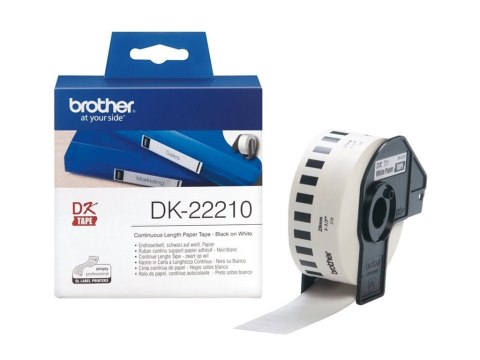 Brother DK-22210 - Czarny na białym - Roll (2,9 cm x 30,5 m) etykiety - dla Brother QL-1050, QL-500, QL-550, QL-560, QL-570, QL-