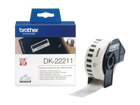 Brother DK-22211 - Biały - Roll (2,9 cm x 15,2 m) etykiety - dla Brother QL-1050, QL-500, QL-550, QL-560, QL-570, QL-600, QL-650