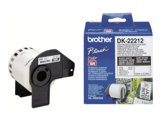 Brother DK-22212 - Klej permanentny - biały - Rolka (6,2 cm x 15,2 m) taśma - dla Brother QL-1050, QL-500, QL-550, QL-560, QL-57