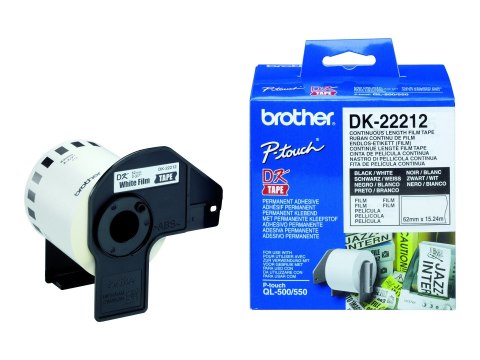 Brother DK-22212 - Klej permanentny - biały - Rolka (6,2 cm x 15,2 m) taśma - dla Brother QL-1050, QL-500, QL-550, QL-560, QL-57