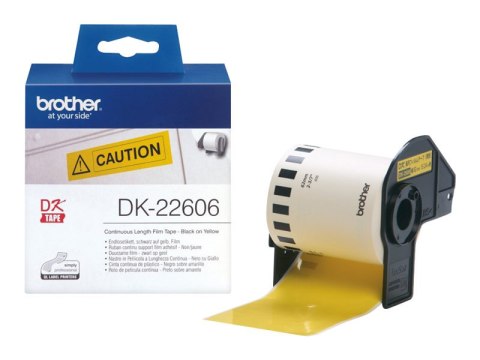 Brother DK-22606 - Żółty - Rolka (6,2 cm x 15,2 m) klisza - dla Brother QL-1050, QL-500, QL-550, QL-560, QL-570, QL-600, QL-650,