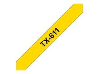 Brother TX611 - Czarny na żółtym - Rolka (0,6 cm x 15,2 m) 1 kaseta(y) taśma laminowana - dla P-Touch PT-7000, PT-8000, PT-PC