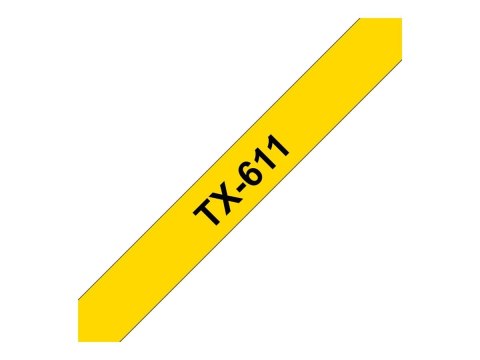 Brother TX611 - Czarny na żółtym - Rolka (0,6 cm x 15,2 m) 1 kaseta(y) taśma laminowana - dla P-Touch PT-7000, PT-8000, PT-PC
