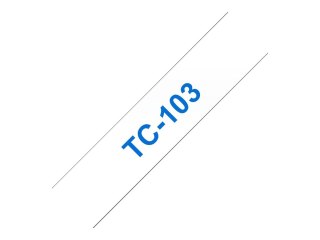Brother TC103 - 12 mm x 7.7 m - niebiesko na przezroczystym tle - taśma laminowana - dla P-Touch PT-2000, PT-3000, PT-500, PT-50