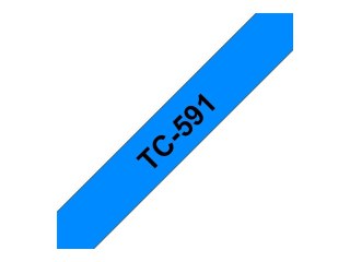 Brother TC591 - 9 mm x czarny na niebieskim - taśma laminowana - dla P-Touch PT-2000, PT-3000, PT-500, PT-5000, PT-8E