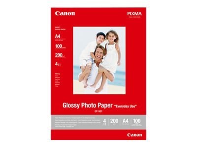 Canon GP-501 - Połyskujące - A4 (210 x 297 mm) - 200 g/m² - 100 arkusz(-y) papier fotograficzny - dla PIXMA iP90, MG2555, mini26