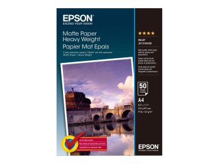 Epson - Matowe - A4 (210 x 297 mm) - 167 g/m² - 50 arkusz(-y) papier - dla EcoTank ET-2850, 2851, 2856, 4850, L6460; SureColor S