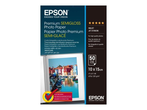 Epson Premium Semigloss Photo Paper - Półbłyszcząca - 100 x 150 mm - 251 g/m² - 50 arkusz(-y) papier fotograficzny - dla EcoTank