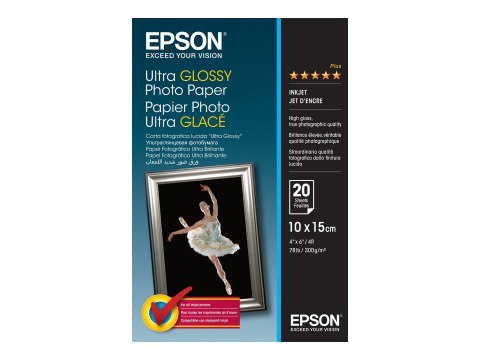 Epson Ultra Glossy Photo Paper - Połyskujące - 100 x 150 mm 20 arkusz(-y) papier fotograficzny - dla EcoTank ET-1810, 2810, 2811