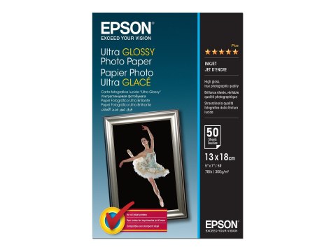 Epson Ultra Glossy Photo Paper - Połyskujące - 130 x 180 mm 50 arkusz(-y) papier fotograficzny - dla EcoTank ET-1810, 2810, 2811