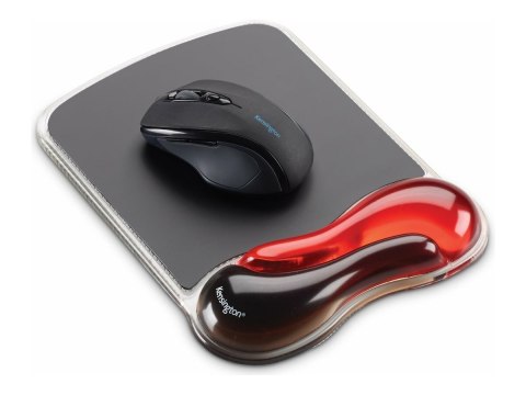 Kensington Duo Gel Mouse Pad Wrist Rest - Podkładka pod mysz z poduszką pod nadgarstek - czarny, czerwony - Zgodność z TAA