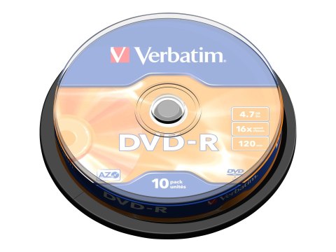 Verbatim - 10 x DVD-R - 4.7 GB 16x - srebrzystomatowy - wałek