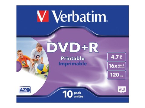 Verbatim DataLifePlus - 10 x DVD+R - 4.7 GB 16x - powierzchnia nadająca się do druku atramentowego - szkatułka