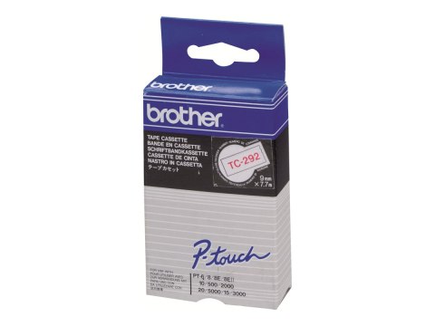 Brother - Biały, czerwony - Rolka (0,9 cm x 7,7 m) 1 szt. Taśma laminowana do drukarki - dla P-Touch PT-15, PT-20, PT-2000, PT-3