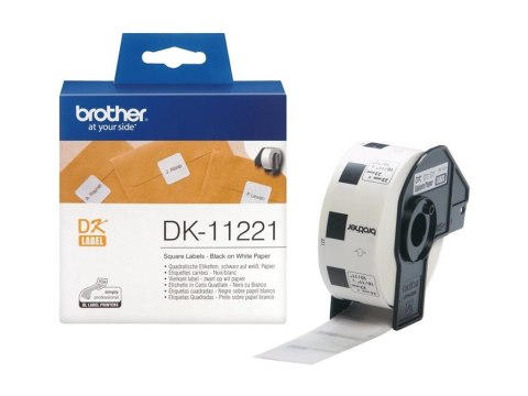 Brother DK-11221 - Czarny na białym - 23 x 23 mm 1000 etykieta(-y) etykiety - dla Brother QL-1050, QL-500, QL-550, QL-560, QL-57