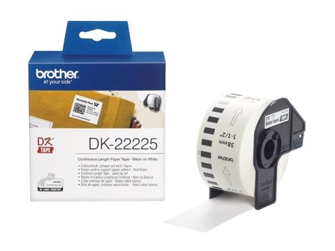 Brother DK-22225 - Papier - czarny na białym - Rolka (3,8 cm x 30,5 m) 1 rolki etykiety ciągłe - dla Brother QL-1050N, QL-500A, 
