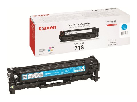 Canon 718 Cyan - Cyjan - oryginał - Toner - dla i-SENSYS LBP7210, LBP7680, MF728, MF729, MF8340, MF8360, MF8380, MF8540, MF8550,