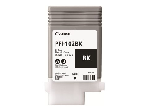 Canon PFI-102 BK - 130 ml - czarny - oryginał - pojemnik z atramentem - dla imagePROGRAF iPF510, iPF605, iPF650, iPF655, iPF710,