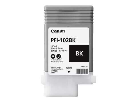 Canon PFI-102 BK - 130 ml - czarny - oryginał - pojemnik z atramentem - dla imagePROGRAF iPF510, iPF605, iPF650, iPF655, iPF710,