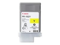 Canon PFI-102 Y - 130 ml - żółty - oryginał - pojemnik z atramentem - dla imagePROGRAF iPF510, iPF610, iPF650, iPF655, iPF720, i