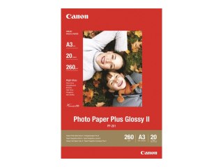 Canon Photo Paper Plus Glossy II PP-201 - Połyskujące - A3 (297 x 420 mm) 20 arkusz(-y) papier fotograficzny - dla PIXMA iX4000,