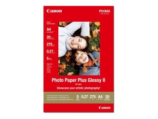Canon Photo Paper Plus Glossy II PP-201 - Połyskujące - A4 (210 x 297 mm) - 275 g/m² - 20 arkusz(-y) papier fotograficzny - dla 