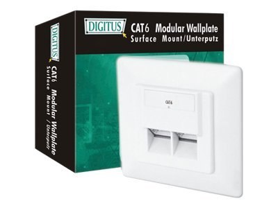 DIGITUS DN-9005-N - Gniazdko montowane w płaszczyźnie - do montażu na ścianie - CAT 6 - STP - RJ-45 X 2 - RAL 9010