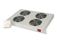 Digitus DN-19 FAN-4-HO - Taca wentylatorów stojaka - z 4 wentylatory chłodzące - szary - 19"