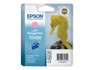 Epson T0486 - 13 ml - jasna magenta - oryginał - kopuła - pojemnik na tusz - dla Stylus DX3800; Stylus Photo R200, R220, R300, R