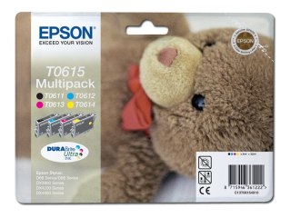 Epson T0615 multipack - 4 szt. - 32 ml - czarny, żółty, cyjan, magenta - oryginał - kopuła - pojemnik na tusz - dla Stylus D68, 