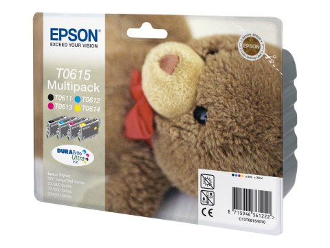 Epson T0615 multipack - 4 szt. - 32 ml - czarny, żółty, cyjan, magenta - oryginał - kopuła - pojemnik na tusz - dla Stylus D68, 