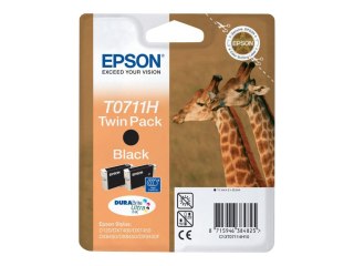 Epson T0711 Twin Pack - 2 szt. - 22.2 ml - Duża Pojemność - czarny - oryginał - kopuła - pojemnik na tusz - dla Stylus SX210, SX