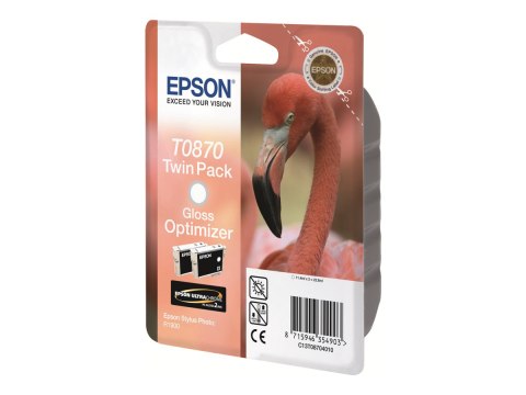 Epson T0870 - 2 szt. - 11.4 ml - z połyskiem - oryginał - kopuła - kartridż optymalizacji atramentu - dla Stylus Photo R1900