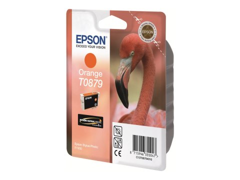 Epson T0879 - 11.4 ml - pomarańczowy - oryginał - kopuła - pojemnik na tusz - dla Stylus Photo R1900