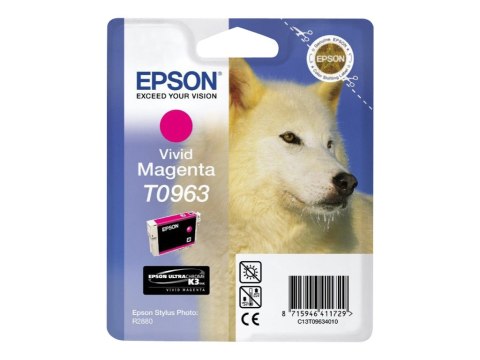 Epson T0963 - 11.4 ml - jaskrawa magenta - oryginał - kopuła - pojemnik na tusz - dla Stylus Photo R2880