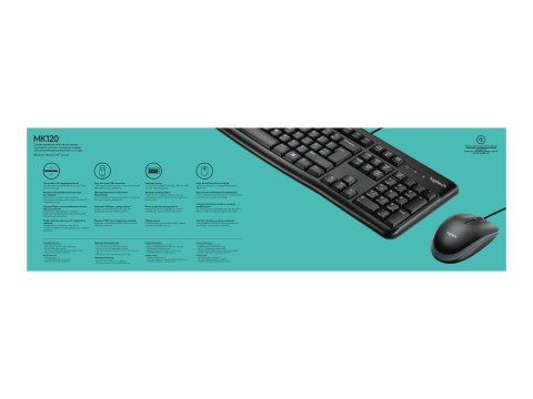 Logitech Desktop MK120 - Zestaw klawiatura i mysz - USB - Niemcy