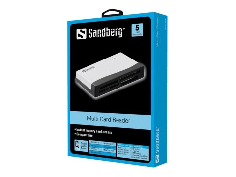 Sandberg Multi Card Reader - Czytnik kart (Karta Pamięci, MMC, SD, xD, CF, karta pamięci TransFlash, microSD, SDHC, MS Micro) - 