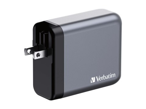 Verbatim - Zasilacz - GaN - 140 wat - 5 A - PD 3.0, Power Delivery 3.1, QC 3.0, PD/PPS - 4 złącza wychodzące (3 x USB-C, USB)