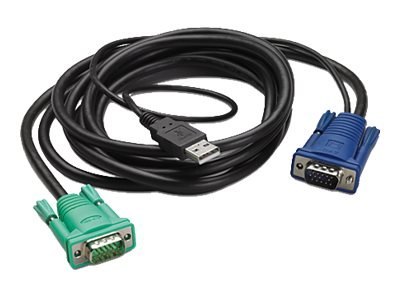 APC - Kabel klawiatura / video / mysz (KVM) - USB, HD-15 (VGA) (M) do HD-15 (VGA) (M) - 3.66 m - czarny - dla P/N: AP5201, AP520