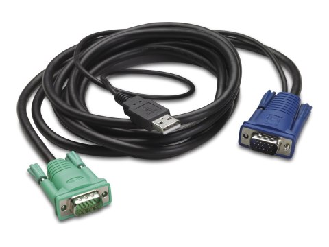 APC - Kabel klawiatura / video / mysz (KVM) - USB, HD-15 (VGA) (M) do HD-15 (VGA) (M) - 3.66 m - czarny - dla P/N: AP5201, AP520