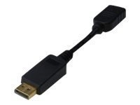 ASSMANN DisplayPort Adapter - Adapter wideo - DisplayPort 20-pin męski do HDMI żeński - 15 cm - podwójne ekranowanie - czarny